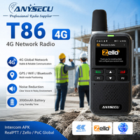 Anysecu T86 Android 8.1 4G Radio POC Talkie-walkie Zello RealPTT POC GPS Global WIFI Type-C 3000mAh Radio Bidirectionnelle Réseau