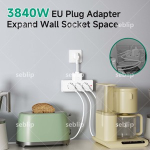 Enchufe Múltiple de Pared con USB para la UE, Extensor de Enchufe de 2/3 Tomas, Seguro, Compacto, Ideal para Oficina en Casa, Escritorio, Cocina - Product Image 3