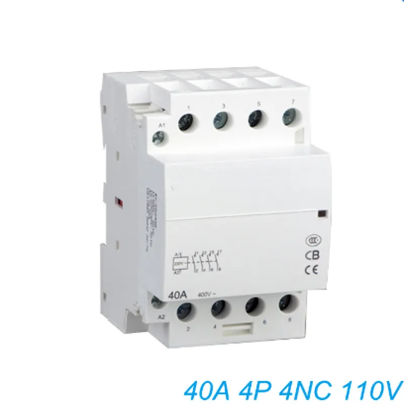 Din 레일 가정용 AC 접촉기 40A 4NC 110V 가정용 접촉 모듈 Din 레일 모듈 접촉기