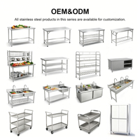 Mesa de Trabajo Industrial de Acero Inoxidable 201 304 para Cocina de Restaurantes, Equipo de Cocina, Mesa de Trabajo Multifuncional