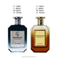 Flacon de parfum unique de première classe, design élégant, 100 ml, autocollant métallique, flacon de parfum rectangulaire, flacon de parfum vide avec bouchon en zamac