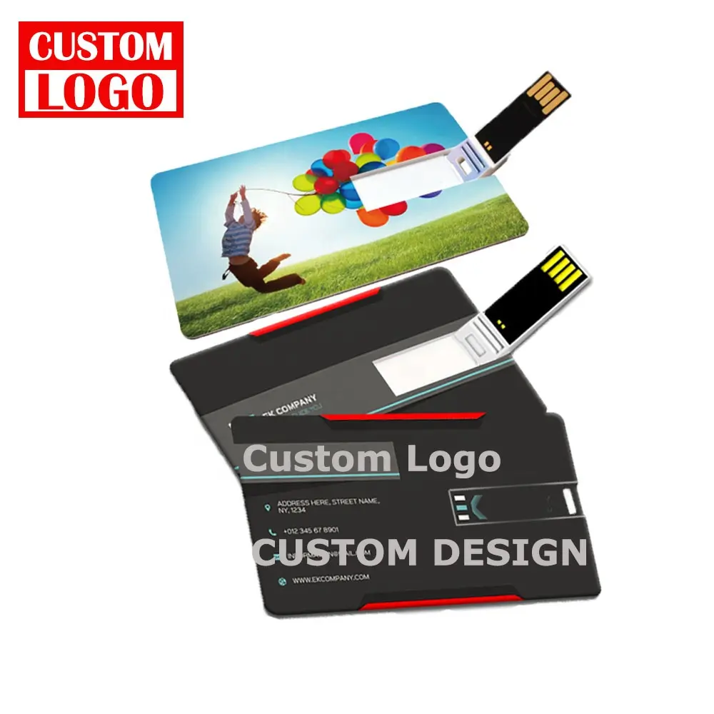 주문 선전용 명함 USB 2.0 풀 컬러 인쇄 선물 광고 Pendrive 8/16GB 신용 카드 USB 섬광 드라이브