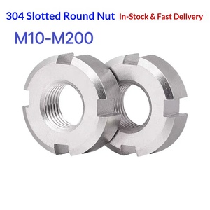 स्टेनलेस स्टील ने गोल नट gb812 राष्ट्रीय मानक चार-स्लॉट लॉकिंग एंटी-रिटर्न स्क्रू कैप M10M12M14-M200 - Product Image 2