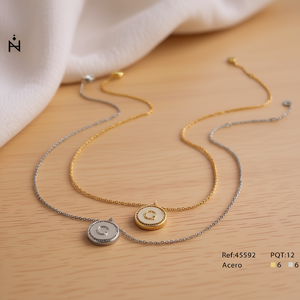 Collar con Colgante de Letra G de la Colección Z, Chapado en Oro, Acero, Estilo Minimalista, Uso Diario, Unisex - Product Image 3