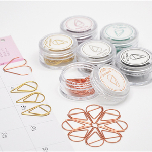 Kích thước nhỏ/10 miếng dễ thương giấy <span class=keywords><strong>Clips</strong></span> cho các trường học văn phòng nguồn cung cấp, thép không gỉ Drop Shaped kẹp giấy - Product Image 1