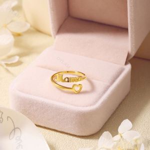 Dylam Wholesale Price Italian 18K Gold Plated Jewelry <b>Set</b> for Women Minimalist 925 Sterling MAMA Letter <b>Silver</b> <b>Ring</b> Adjustable - Product Image 4