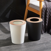 Poubelle à déchets en plastique, corbeille à papier, pour restaurants, à ouverture supérieure, écologique, ronde, avec système tactile