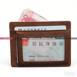 Portefeuille de carte de crédit en cuir fin minimaliste de luxe de haute qualité, nouvelle arrivée, personnalisé pour hommes et femmes - Product Image 2