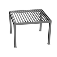 Pergola de jardin motorisée rétractable en aluminium naturel thermolaqué, imperméable, avec toit à persiennes et moteur électrique