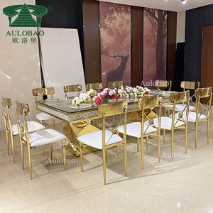 طاولة طعام زجاجية عصرية مستوردة بإضاءة LED، طاولة زجاجية طويلة - Product Image 6