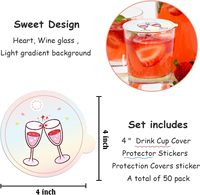 Autocollants de protection jetables personnalisés pour couvercles de gobelets à alcool – Protection adhésive pour verres et boissons
