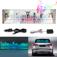 Autocollant lumineux LED pour pare-brise de voiture, égaliseur activé par le son, lumière néon EL, rythme musical, lampe clignotante, style avec contrôle, 40*30cm 45*30cm