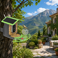 Caméra de mangeoire à oiseaux WiFi avec objectif 4MP, audio bidirectionnel, détection de mouvement PIR, vision nocturne, ABS