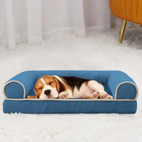 Kingtale Modernes Modisches Haustiersofa, orthopädisches Hundebett mit abnehmbarem, wasserdichtem Wollbezug, einfarbig, waschbar