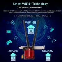 Tarjeta de Red Inalámbrica PCIE de Alta Velocidad de Doble Banda 5G para Win/Linux, Receptor Wifi Gigabit Integrado FV-AX5400 AX210