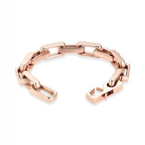 Brazalete de Moda Estilo Hip Hop, Grueso, con Acabado Pulido, Resistente a la Decoloración, Chapado en Oro Rosa, para Mujer/Hombre - Product Image 3