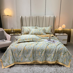 OEKO-TEX <span class=keywords><strong>2025</strong></span> mùa hè Quilt Set rửa bông bốn mảnh bộ đồ giường in chà nhám bán buôn cảm giác mát mẻ Đệm gối - Product Image 3