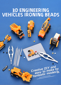 Série de kits de <span class=keywords><strong>perles</strong></span> à fusionner 3D pour voitures d'ingénieurs, pour l'éducation et l'artisanat créatif DIY des enfants, développement de la motricité fine - Product Image 2