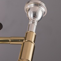 Bb Trombone Gold Lacquered Surface Brass Wind Instrument