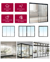 WANJIA Design moderne extérieur balcon aluminium porte coulissante en verre cadre extrêmement étroit grande vue ouverture latérale fini
