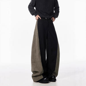 Pantalones Largos Casuales Pishi de Alta Gama, Ligeros, de Cintura Media, Pintados, para Hombre, Primavera 2024, Nuevos, de Pierna Ancha, Estilo Scimitar, Holgados, Rectos - Product Image 1