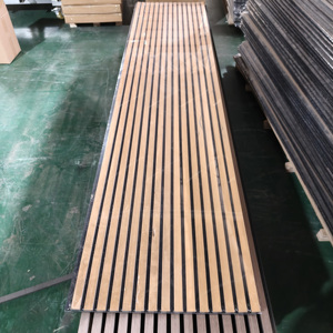 Panneau mural acoustique en placage de bois de qualité supérieure, à rainures verticales, pour l'insonorisation et la réduction <span class=keywords><strong>du</strong></span> <span class=keywords><strong>bruit</strong></span>, vente en gros - Product Image 5