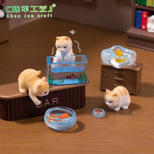 Figurine de poisson créative, mignonne et coquine, pour micro-paysage, petite maison de poupée, accessoires décoratifs DIY, mini miniature - Product Image 3