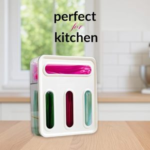 <b>Storage</b> Bag Organizer with clear Window Stackable <b>Storage</b> <b>Drawer</b> Acrylic <b>Plastic</b> Bag <b>Storage</b> Kitchen Ziplock Bag Organizer - Product Image 4