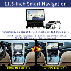 วิทยุติดรถยนต์ระบบแอนดรอยด์ขนาด 11.5 นิ้ว 8 คอร์ 4+64G รองรับ Wireless Carplay Hicar ระบบนำทาง GPS สำหรับรถยนต์โตโยต้าอัลฟาร์ด ซีรีส์ 20 - Product Image 4