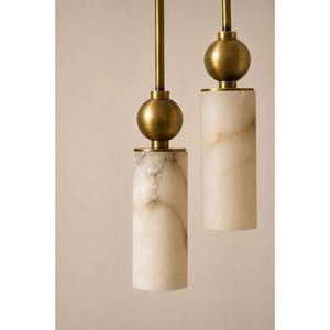 Lámpara de Pared Doble de Latón Alabastro, Estilo Moderno de Mediados de Siglo, con Piedra Natural, para Dormitorio de Lujo, Sala de Estar y Diseño - Product Image 2