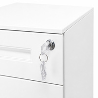 Archivador Móvil de Acero con 3 Cajones, Cerradura con Llave y Ruedas, Diseño Moderno para Almacenamiento en el Hogar y la Oficina Comercial