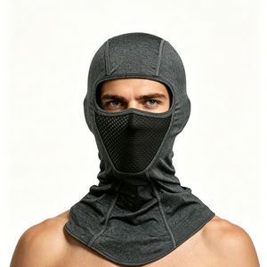 Unisex Breathable Mesh Full Face Balaclava - Nose & Mouth Ventilated Design All-around Face <b>Cover</b> for Motorcycle Cycling - Product Image 1