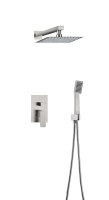 Ensemble de douche encastré en laiton doré de style américain CUPC, avec pommeau de douche carré à fonction unique et robinet de douche