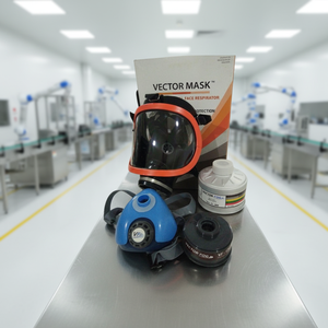 หน้ากากป้องกันสารเคมีแบบเต็มหน้าคุณภาพสูง พร้อมตลับกรอง Vector MA ขนาดเอเชีย ป้องกันแก๊สและสารเคมี - Product Image 1