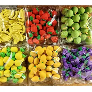 Goma de borrar colorida para niños, gomas de borrar en forma de fruta y verdura, regalo promocional