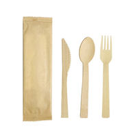 Ensemble de couverts jetables biodégradables en bambou, fabriqués en Chine, cuillères et fourchettes naturelles, écologiques, pour le camping et les fêtes