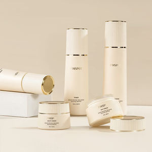 Luxury Empty Creamy White <strong>Cosmetic</strong> Skincare Packaging Glass Bottle Facial Lotion Serum Bottles Face Cream Jars Set With Pump - Product Image 2