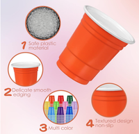 2oz 8oz 16oz 20oz 32oz Tasse à café en plastique jetable avec logo personnalisé Tasse de fête rouge en plastique pour jeu de ping-pong avec balle de ping-pong