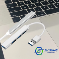 Adaptor Hub USB-C Slim 4-in-1 dengan USB 3.0 untuk Transmisi Stabil dari Aluminium Alloy 2.1 untuk Ponsel, Laptop & iPad - Tersedia