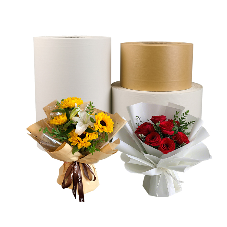 2025 New Plastic-Free Coating Waterproof Biodegradable Personalised Eco Friendly Flower Custom Wrapping Paper for Flowers Roll