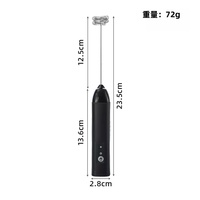 Personnalisation du logo ODM OEM, mini mousseur à lait électrique USB en acier inoxydable, fouet, mélangeur de mousse, fonctionnement à une touche