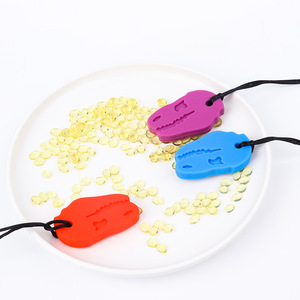 Collar Sensorial de Silicona con Colgante de Cráneo de Dinosaurio T-<span class=keywords><strong>Rex</strong></span> para Niños con Autismo y TDAH, Seguro para la Dentición, con Cierre de Seguridad, Joyería Colorida - Product Image 4