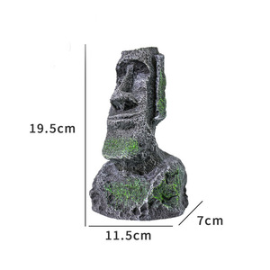 Estatua Moái de la Isla de Pascua al por Mayor, <span class=keywords><strong>Escultura</strong></span> Decorativa de Cabeza Moái para Decoración de Acuarios, Adorno de Jardín Exterior - Product Image 5