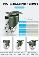Roues pivotantes en nylon YTOP en acier au manganèse de 2,5 à 5 pouces, capacité de charge de 120 kg, frein pivotant, garantie de 3 ans, blanc/argent, silencieuses