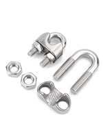ChuangTuo Boulon en U réglable en acier inoxydable 304 poli, robuste, pour câble métallique, M2-M32, pour levage, amarrage et fixation extérieure