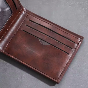 Cartera de PU Retro <span class=keywords><strong>para</strong></span> Hombre, Estilo Ejecutivo, Impermeable, con Clip <span class=keywords><strong>para</strong></span> Tarjetas y Monedas, Portátil, Clásica y Corta - Product Image 6