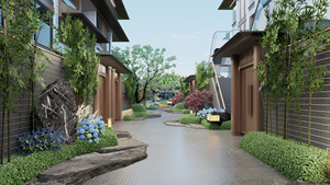 Nexus Villa Design de paysage de parc écologique moderne Planification globale d'écologisation extérieure avec solution de conception graphique de rendu 3D - Product Image 4