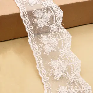 Lace Trim Ribbon Delicate Crown Ribbon for Crafts Sewing and Bridal Wedding Dress Applique Decorations 8cm Width