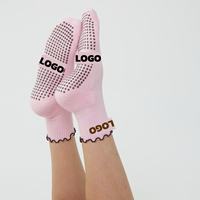 Yoga-Grip-Socken Rutschfeste Anti-Rutsch-Pilates-Socken mit Individuellem Logo Bestickt Jacquard Atmungsaktiv für Frauen