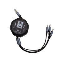 Nuevo Cable de Datos Retráctil 3 en 1, Cable USB Elástico de Carga Rápida Portátil, Cable de Carga para Teléfono